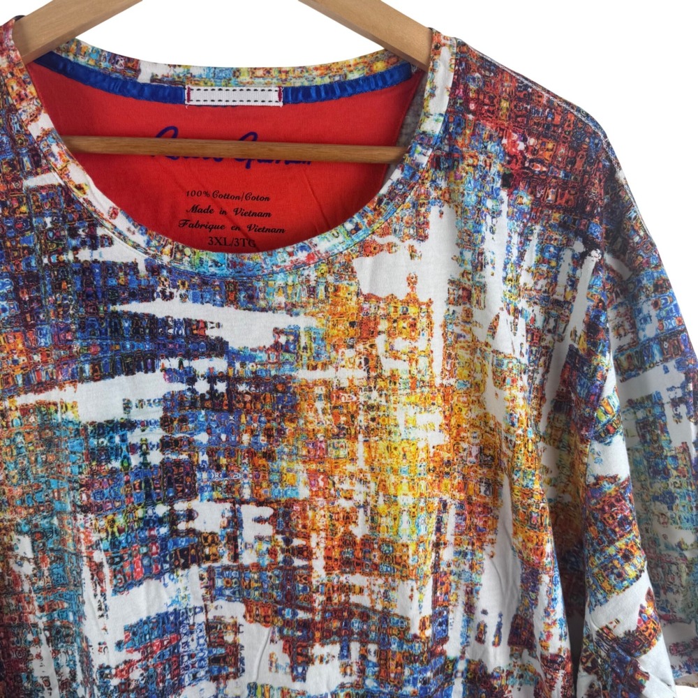 Robert Graham T-Shirt Mens 3XL Multicolor Abstract Digital Print Short Sleeve